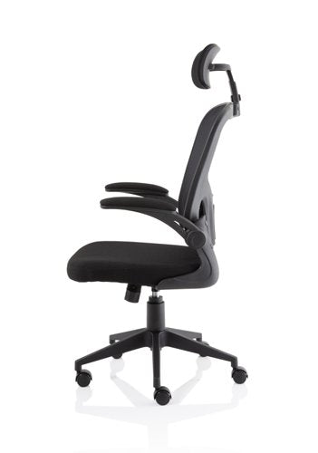 Ace Exec Mesh Chair Fold Arms Black
