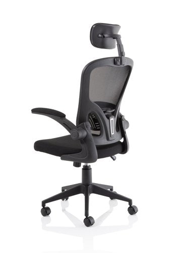 Ace Exec Mesh Chair Fold Arms Black