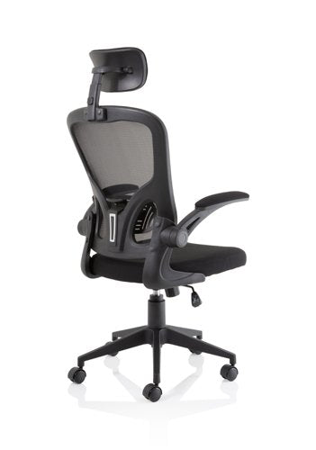 Ace Exec Mesh Chair Fold Arms Black
