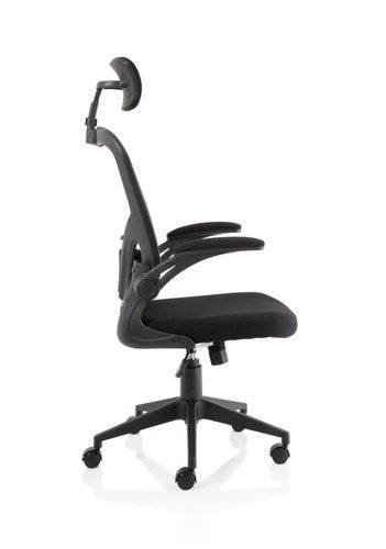 Ace Exec Mesh Chair Fold Arms Black