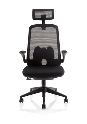 Sigma Exec Mesh Chair Fold Arms Black