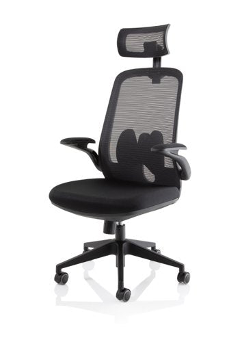 Sigma Exec Mesh Chair Fold Arms Black