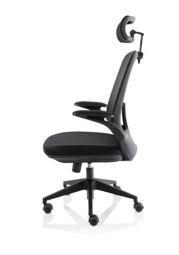 Sigma Exec Mesh Chair Fold Arms Black
