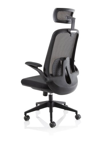 Sigma Exec Mesh Chair Fold Arms Black