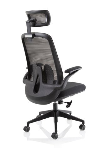 Sigma Exec Mesh Chair Fold Arms Black