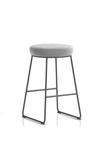 Turin Stool Black Frame Grey Seat