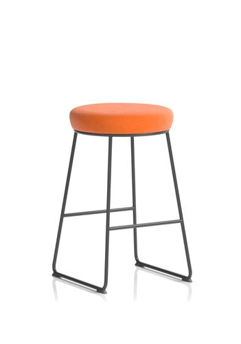 Turin Stool Black Frame Orange Seat