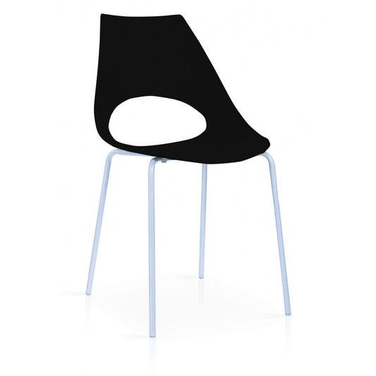 Orchard Plastic (PP) Chairs Black with Metal Legs Chrome 6s