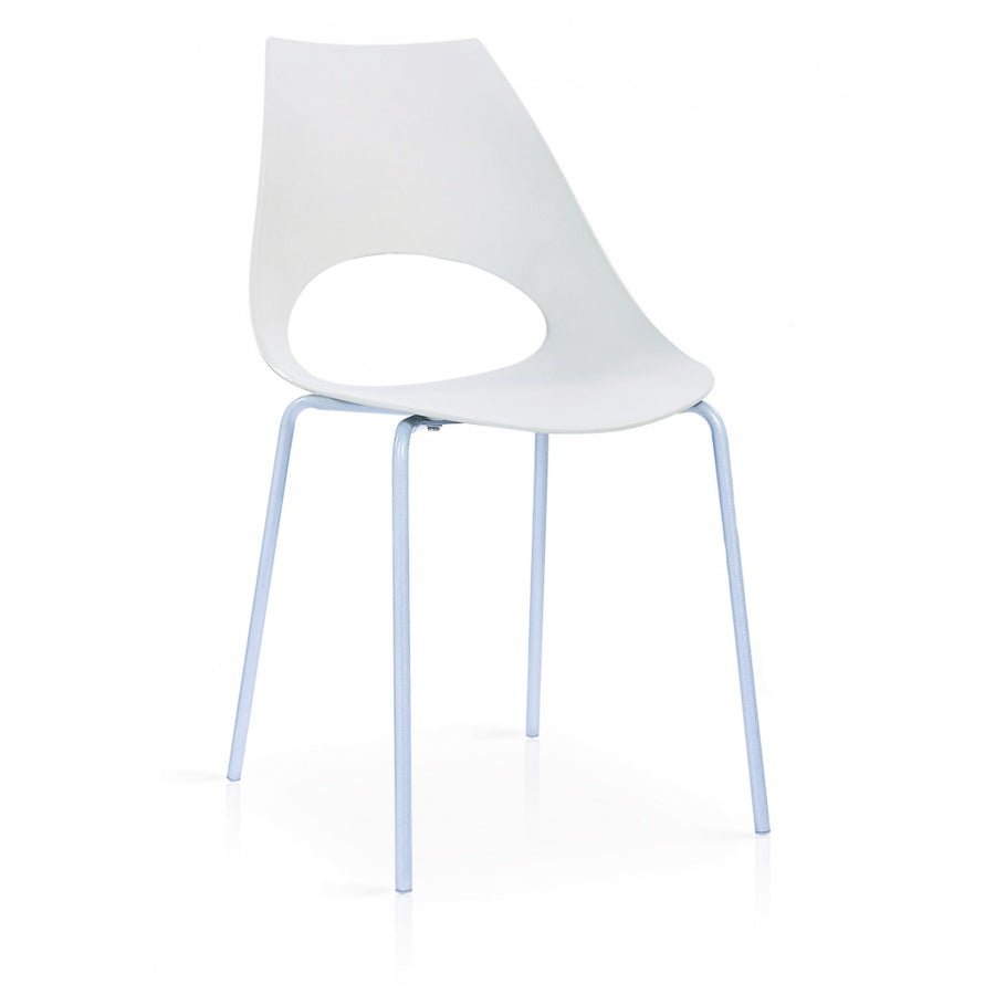 Orchard Plastic (PP) Chairs White with Metal Legs Chrome 6s