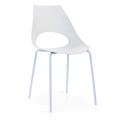 Orchard Plastic (PP) Chairs White with Metal Legs Chrome 6s