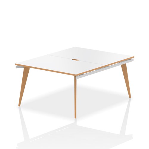 Oslo 1200mm 2P Desk WH Top WH Frame