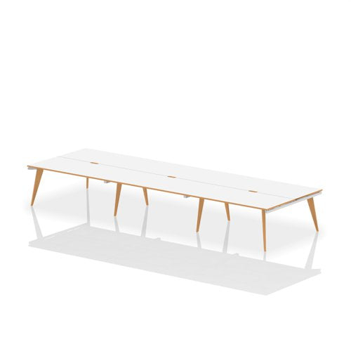 Oslo 1200mm 6P Desk WH Top WH Frame