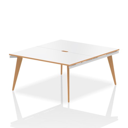 Oslo 1400mm 2P Desk WH Top WH Frame