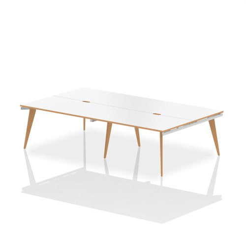 Oslo 1400mm 4P Desk WH Top WH Frame