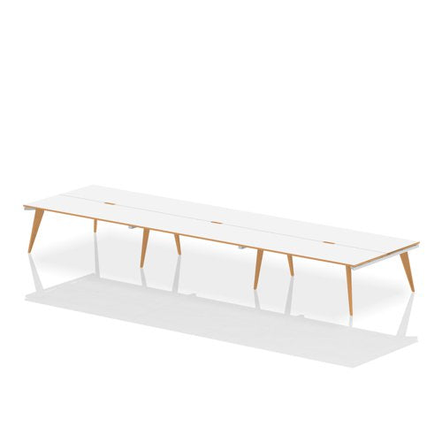 Oslo 1400mm 6P Desk WH Top WH Frame