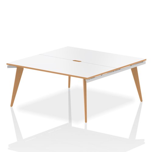 Oslo 1600mm 2P Desk WH Top WH Frame