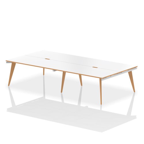 Oslo 1600mm 4P Desk WH Top WH Frame