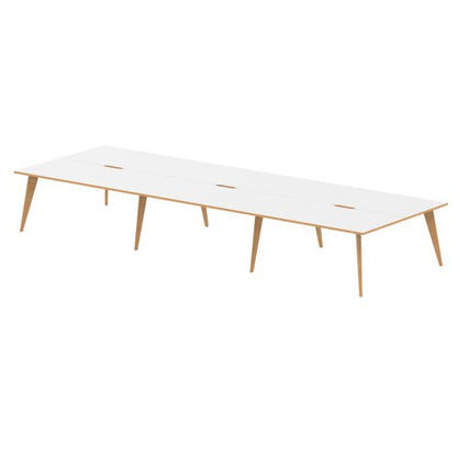 Oslo 1600mm 6P Desk WH Top WH Frame