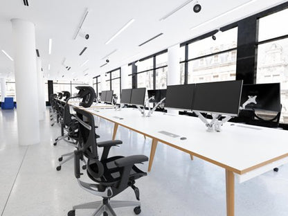 Oslo 1600mm 6P Desk WH Top WH Frame