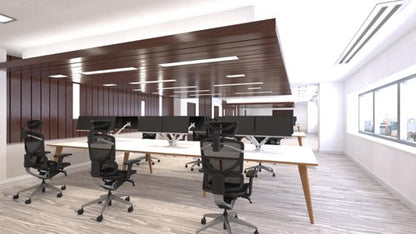 Oslo 1600mm 6P Desk WH Top WH Frame