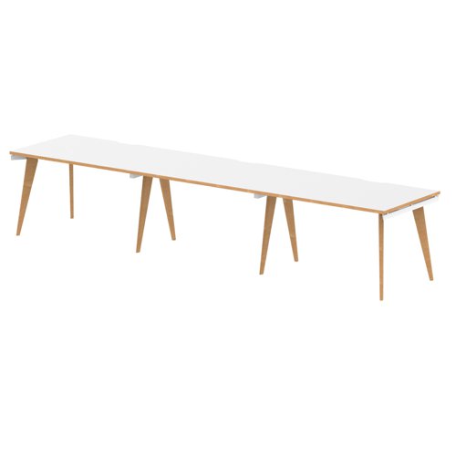 Oslo 1200mm Sing Row 3P Desk WH WH