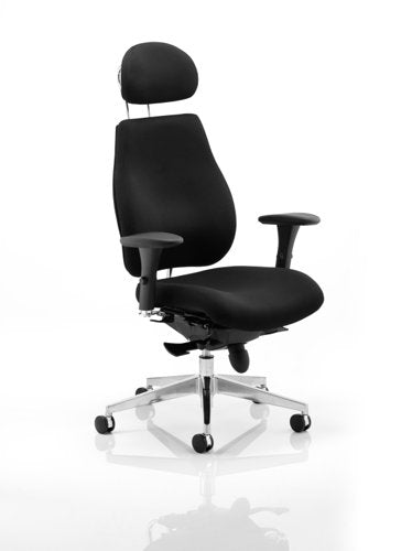 Chiro Plus Chair wArms Headrest BK